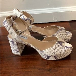 Snake Print Platform Heels